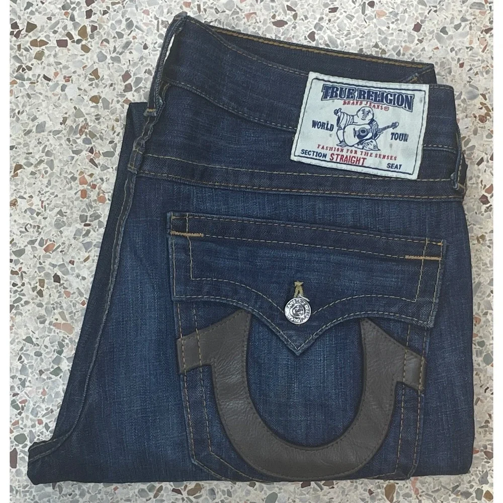 True Religion‎ Section Straight Vtg Y2K Men's Denim Jeans Size 34